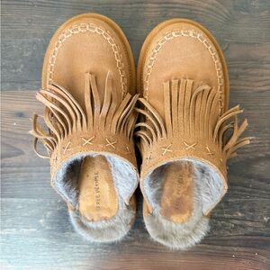 Free People Tan Moccasins with Fringe